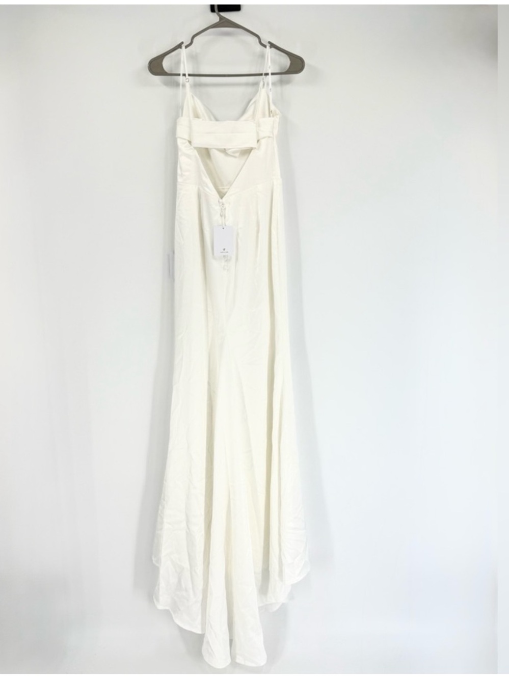 Lulus Lovely Endearment White Satin Sleeveless Backless Maxi Dress, Size M, NWT - Picture 7 of 14